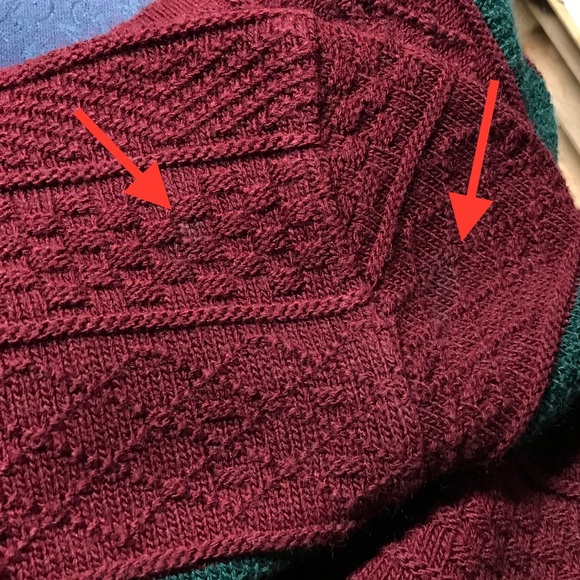 Flatiron Mills Pullover Sweater Vintage Textured Knit Red & Green Holiday Stripe - Picture 2 of 9